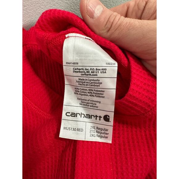 NWOT Carhartt Mens Force Classic Base Force Thermal Base Layer Suit Red Size 2XL - Picture 5 of 13